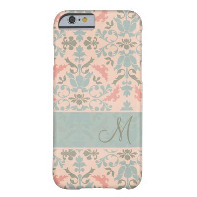 Chic Floral Monogram Damask Barely There iPhone 6 Case