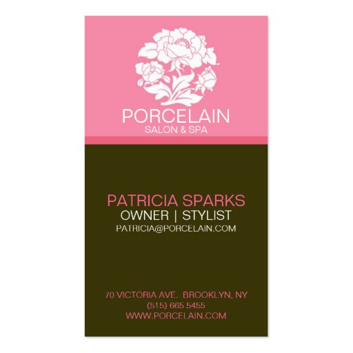 Chic Floral Pink Business Card (back side)