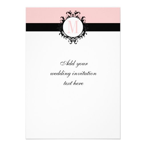 Chic French Damask Monogram Wedding Invitation