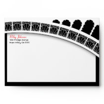 Chic French Flair Envelope in Black and Red