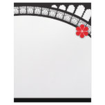 Chic French Flair Letterhead in Black and Red