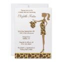 Chic Giraffe Print Baby Shower Invitation invitation