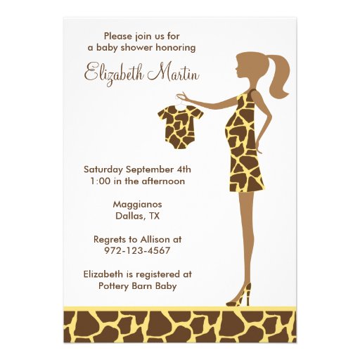 Chic Giraffe Print Baby Shower Invitation