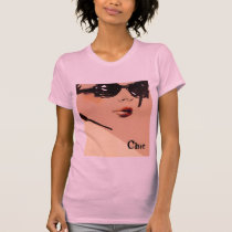 Chic Girl with Sunglasses Retro tee t-shirts