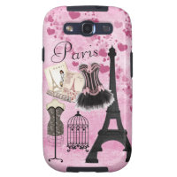 Chic Girly Pink Paris Fashion Samsung Galaxy SIII Cover