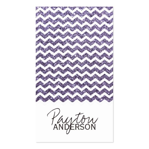 Chic Glitter Chevron Business Card Template (front side)