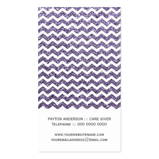 Chic Glitter Chevron Business Card Template (back side)