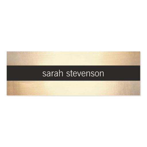 Chic Gold Foil Look Black Striped Modern Business Card Templates (front side)