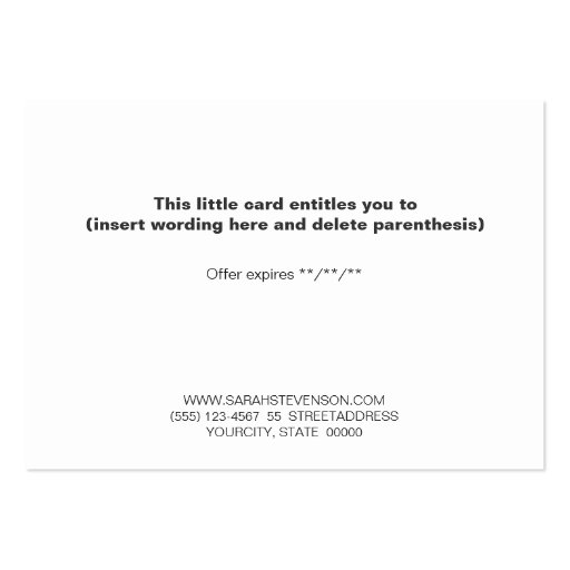 Chic Gold Foil Look Simple Holiday Gift Card Business Cards (back side)