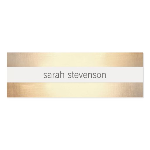 Chic Gold Foil Look Striped Modern Minimalist Business Card Template (front side)