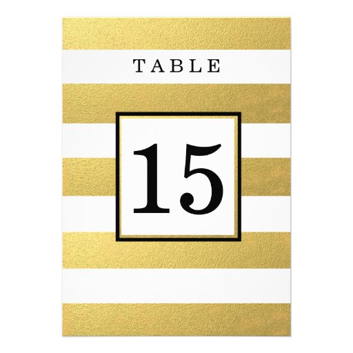 CHIC GOLD FOIL WEDDING TABLE NUMBER CARDS