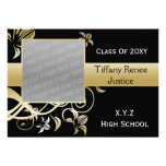 chic gold Graduation photo Invitation invitations