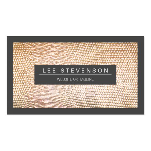 Chic Gold Snake Skin Fashion Business Card (front side)
