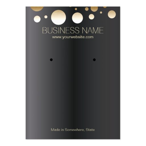 Chic Gold Spots Dark Jewelry and Earring Display Business Cards