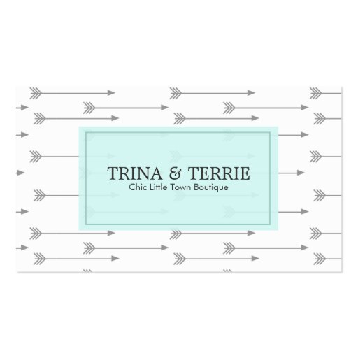 Chic Grey Arrow Business Card (front side)