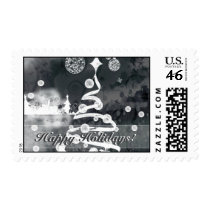 luminaart, byluminaart, christmas, new year, christmas postage, custom postage, modern, funky, chic, postage, new year's day, Stamp with custom graphic design