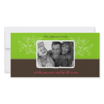 Chic Holly Christmas Photo Card in Green photo cards