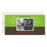 Chic Holly Christmas Photo Card in Green
