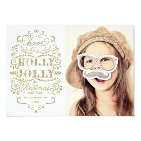 Chic Holly Jolly Christmas Holidays Photo Cards