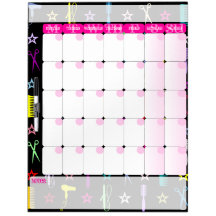 Chic Hues Hair & Beauty - Pink Dry Erase Calendar Dry-Erase Boards
