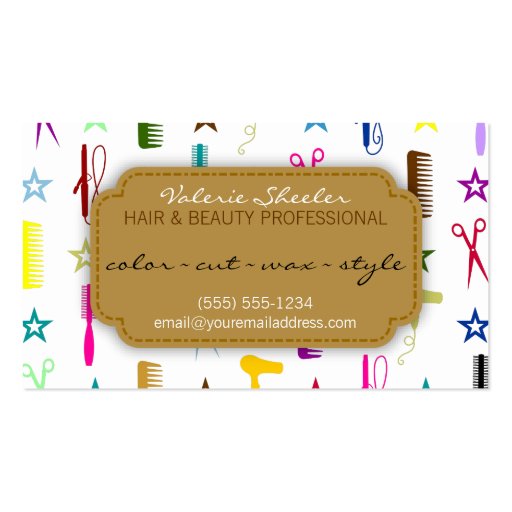 Chic Hues Multicolor Hair Beauty Appointment Card Business Card (front side)