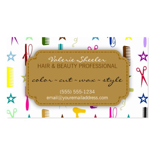 Chic Hues Multicolor Hair & Beauty Coupon Discount Business Card Template (front side)