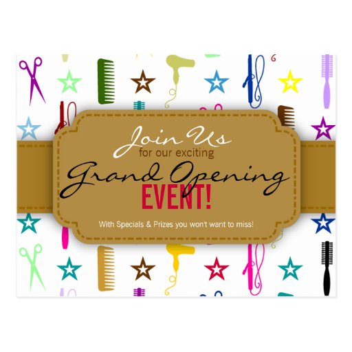 Chic Hues Multicolor Hair Salon Grand Opening Postcard Zazzle