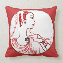 Chic in red throw pillow