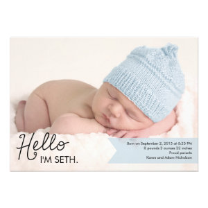Chic Introduction Birth Announcement - Blue