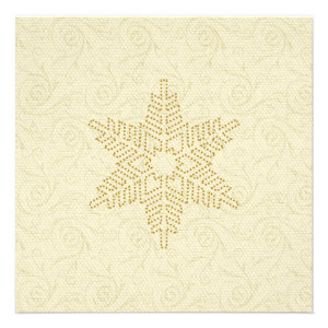 Chic Ivory &amp; Gold Holiday Party Invitation