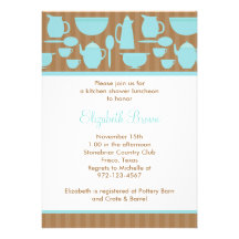 Chic Kitchen Bridal Shower Invitation (Teal)