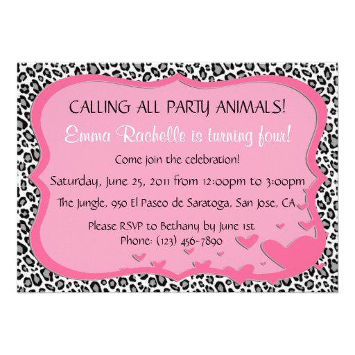 Chic Leopard Birthday Invitation