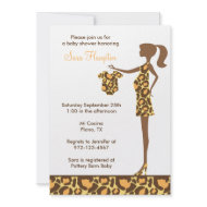 Chic Leopard Print Baby Shower Invitation invitation