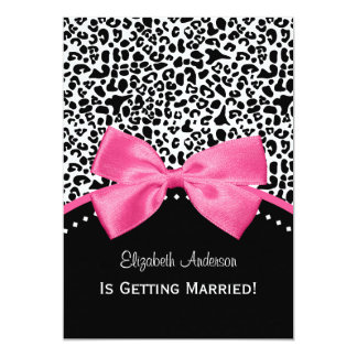 Bridal shower invitations leopard print