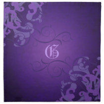 Chic Liliac Scroll Purple Monogram Napkins