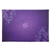 Chic Liliac Scroll Purple Monogram Placemats