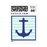 Chic Mint Chevron Blue Anchor stamps