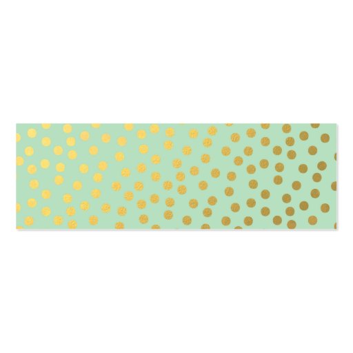 Chic Mint Gold Confetti Dots Business Card Template (back side)