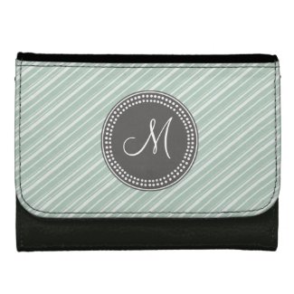 CHIC MINT GREEN STRIPES AND MONOGRAM WALLETS