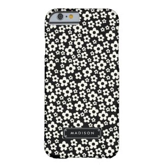 Chic Mod Black White Floral Personalized iPhone 6 Case