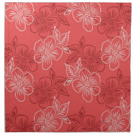 Chic Modern Girly Coral Floral Pattern Cloth Napkin