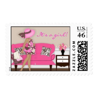 Chic Modern Mom Baby Shower Postage Stamp
