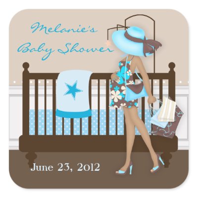 Chic Modern Mom Baby Shower Stickers
