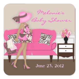 Chic Modern Mom Baby Shower Stickers sticker