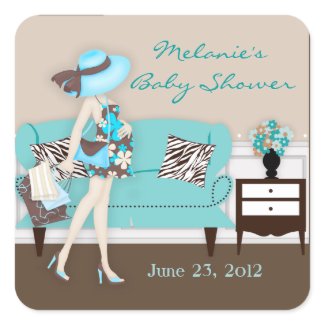 Chic Modern Mom Baby Shower Stickers sticker
