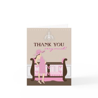 Chic Modern Mom Baby Shower Thank You Card