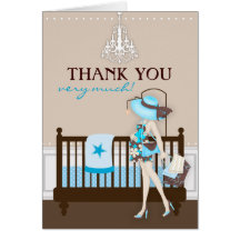 Chic Modern Mom Baby Shower Thank You Card