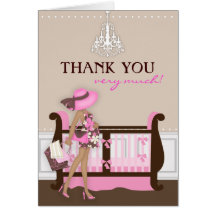 Chic Modern Mom Baby Shower Thank You Card