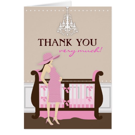 Chic Modern Mom Baby Shower Thank You Card