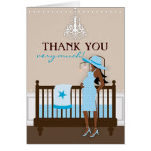Chic Modern Mom Baby Shower Thank You Card